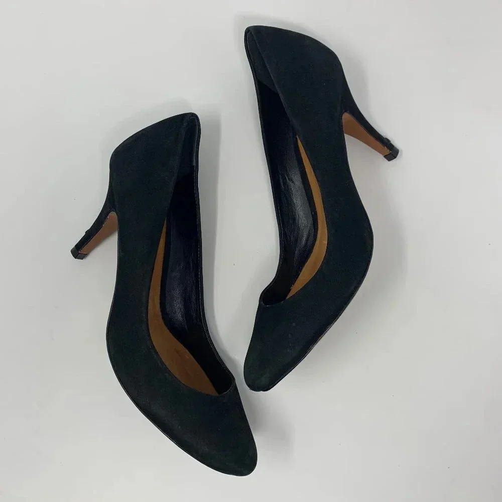 Schutz Black Suede Closed Toe Classic Pumps Heels‎